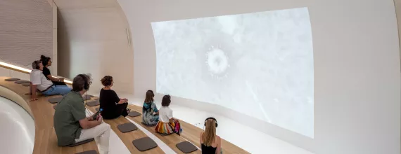 People viewing the Making Medicine Movie