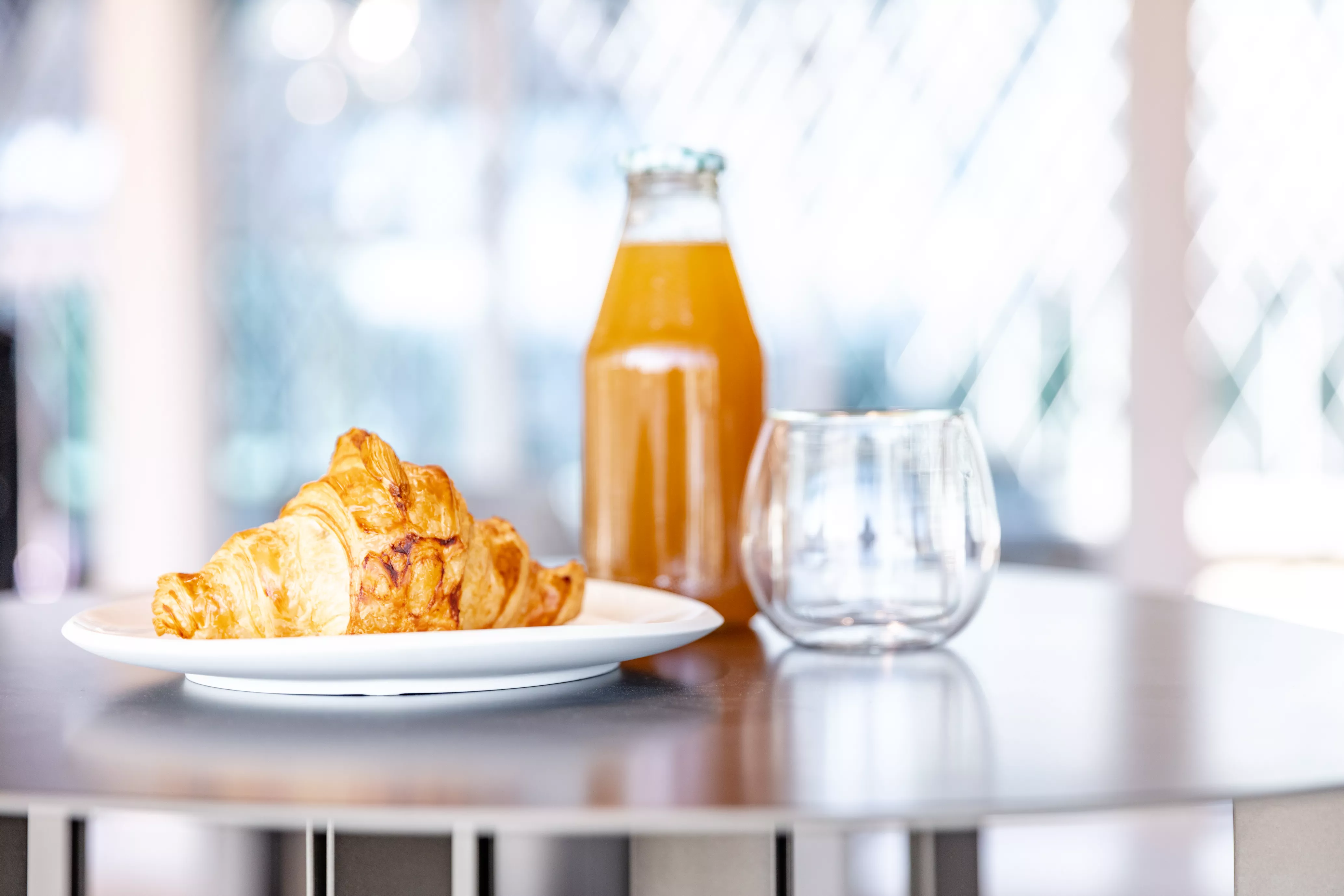 Food-and-beverages Croissant and orange jiuce